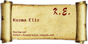 Kozma Eliz névjegykártya